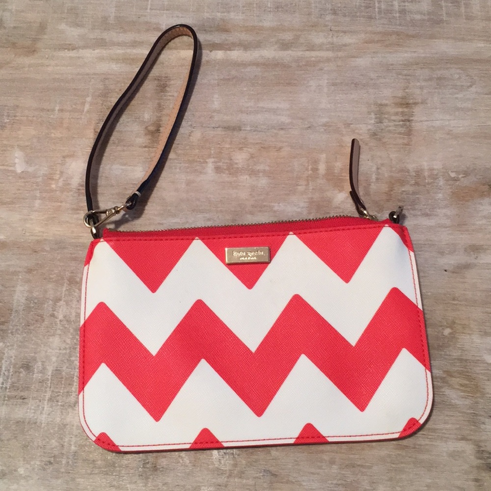 Kate Spade Red Chevron Wristlet